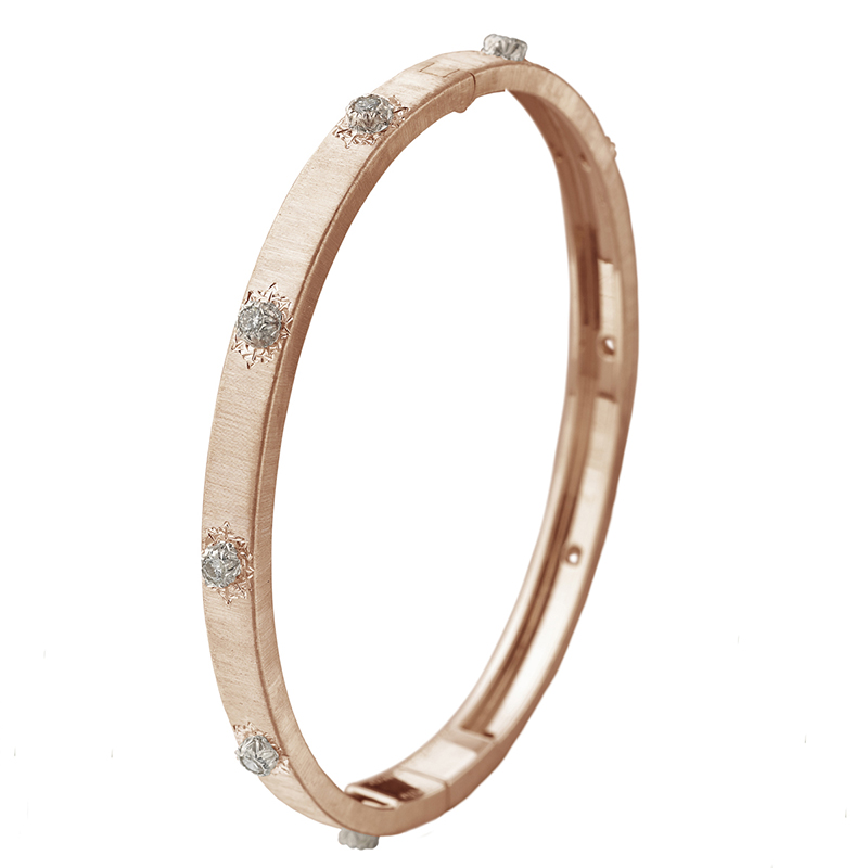 Buccellati Macri Black Rhodium Diamond Bangle Bracelet